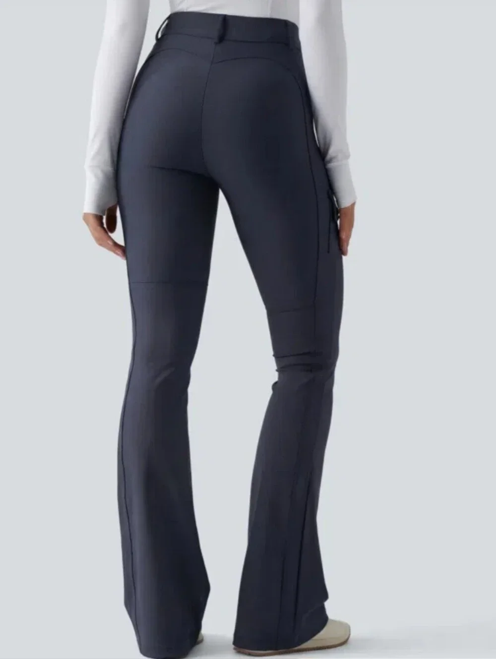 Halara High Waist Stretch Cargo Flare Pants in Dark Navy - Picture 2 of 6